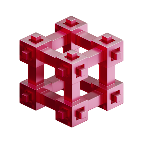 Forme abstraite de cube  3D Icon