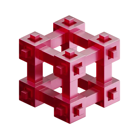 Forme abstraite de cube  3D Icon