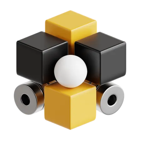 Forme abstraite du cube 2  3D Icon