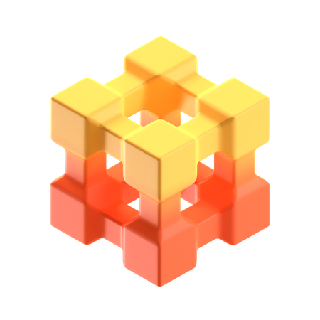Forme abstraite de cube  3D Icon