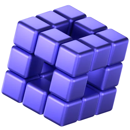 Forme abstraite de cube  3D Icon