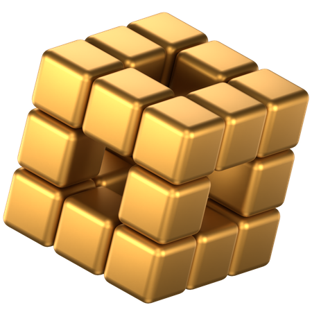 Forme abstraite de cube  3D Icon