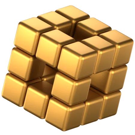 Forme abstraite de cube  3D Icon