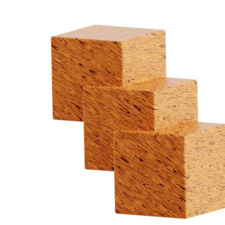 Forme abstraite de cube en bois  3D Icon