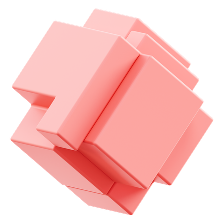 Cube fraction  3D Icon