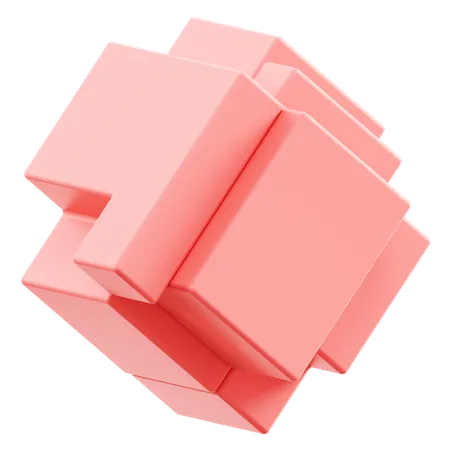 Cube fraction  3D Icon