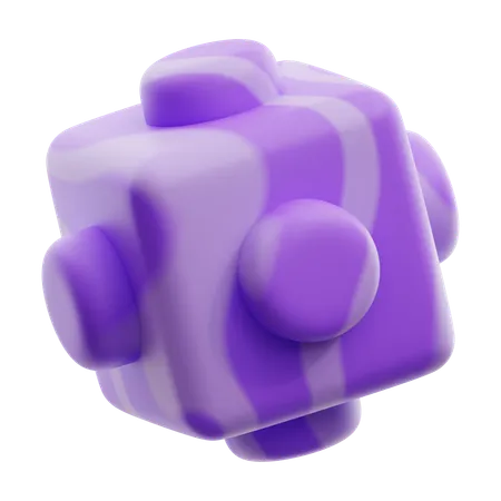 Cube Gradient Purple Abstract Shape  3D Icon