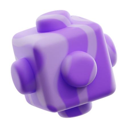 Cube Gradient Purple Abstract Shape  3D Icon