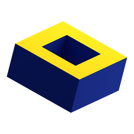 Cube Hollow  3D Icon