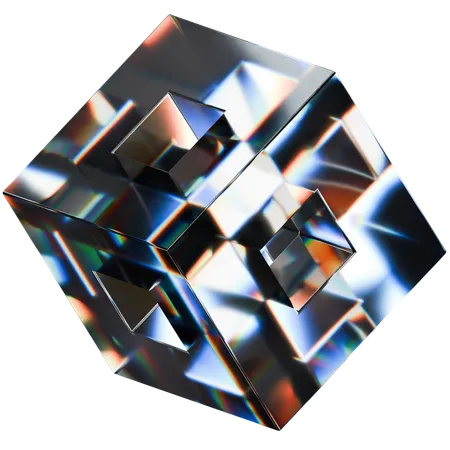 Cube Hollow Shape  3D Icon
