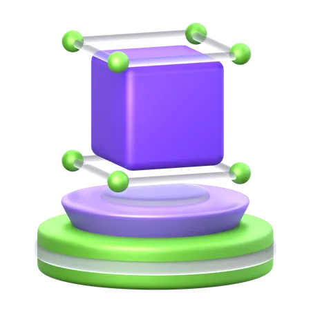 Cube Hologram 3 D Icon 3D Icon