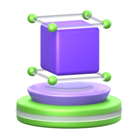 Cube Hologram  3D Icon