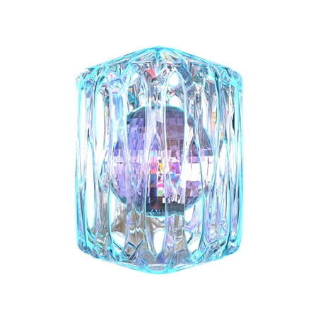 Cube Holographic Shape  3D Icon