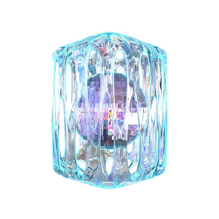 Cube Holographic Shape  3D Icon