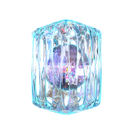 Cube Holographic Shape  3D Icon