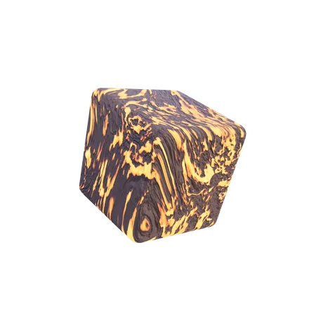 Cube Lava Rock Abstract Shape  3D Icon