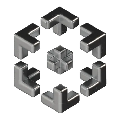 Cube Metal  3D Icon