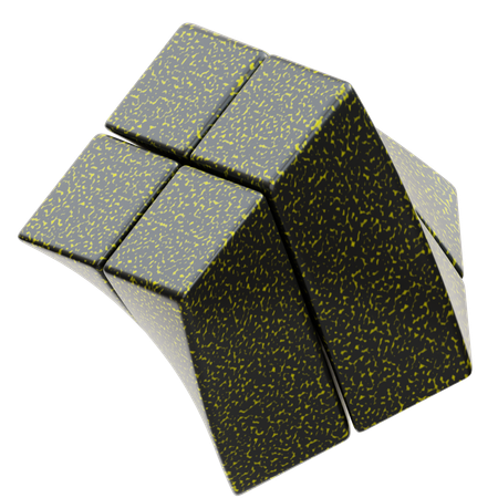 Forme abstraite de cube métallique  3D Icon