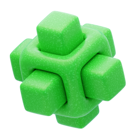 Cube moléculaire géométrique en résine plastique  3D Icon