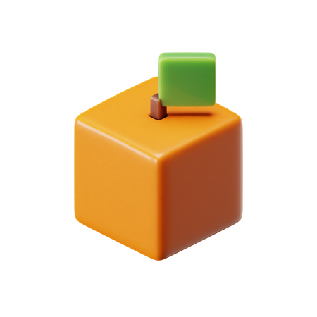 Cube Orange  3D Icon