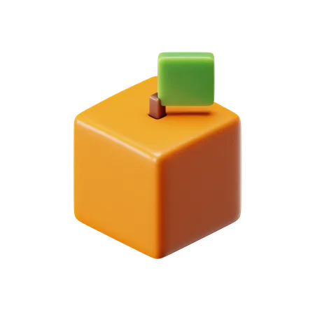 Cube Orange  3D Icon