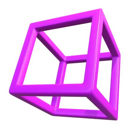 Cube Outline Shape  3D Icon