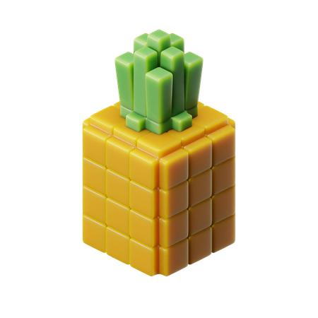 Cube Pineapple  3D Icon