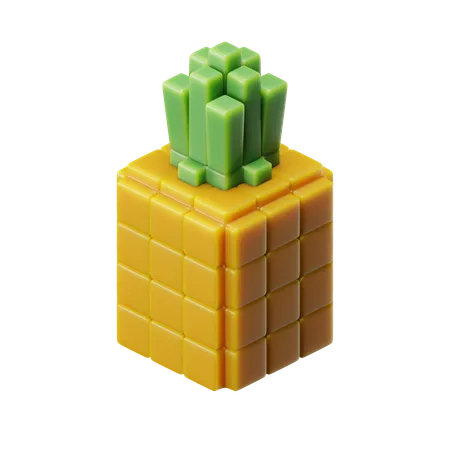 Cube Pineapple  3D Icon