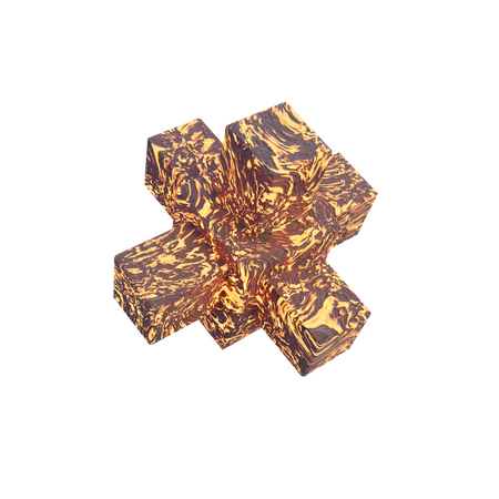 Forme abstraite de roche de lave de cube ramifié  3D Icon