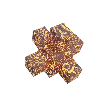 Forme abstraite de roche de lave de cube ramifié  3D Icon