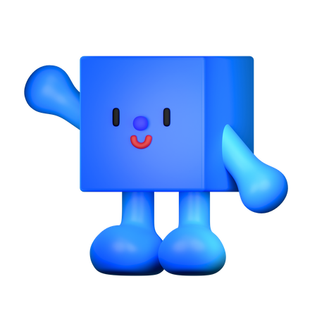 Cube Shape Saying Hello  3D Illustration