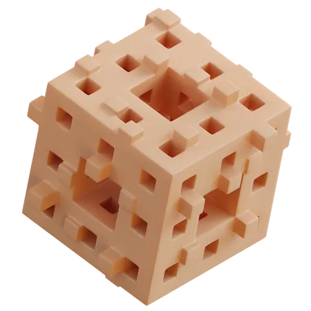 3 D Illustration Cube Sponge 3D Icon