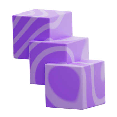 Cube Stack Gradient Purple Abstract Shape  3D Icon