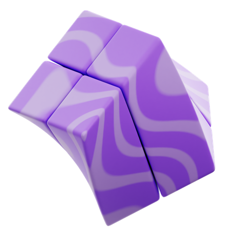 Cube Stack Gradient Purple Abstract Shape  3D Icon