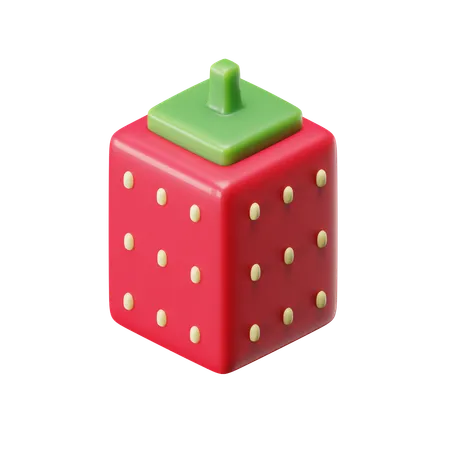Cube Strawberry  3D Icon