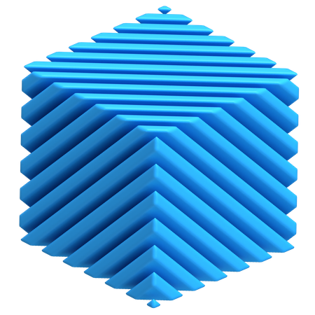 Cube tranché  3D Icon