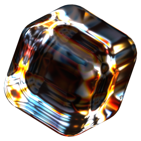 Forme abstraite en verre cube  3D Icon