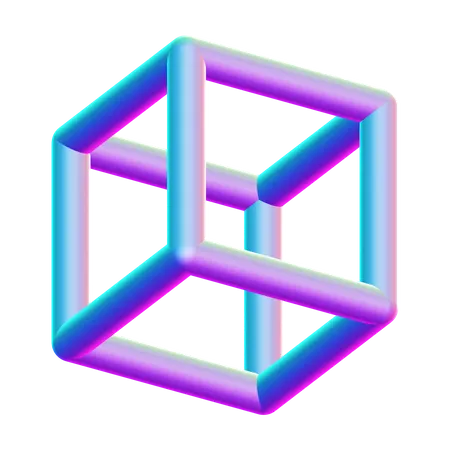 Cube Wireframe  3D Icon