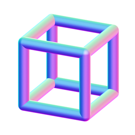 Cube Wireframe  3D Icon