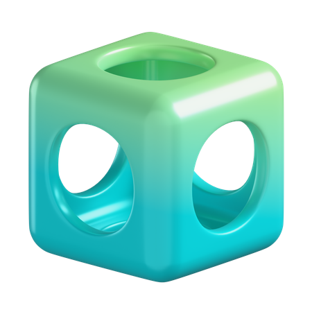 Cube With Holes  3D Icon