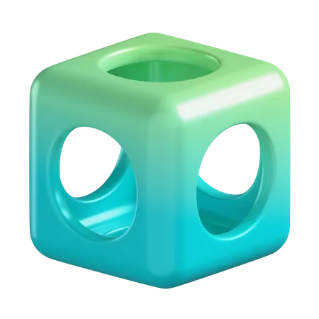 Cube With Holes  3D Icon