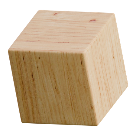 Cube Wooden Abstract Shape  3D Icon