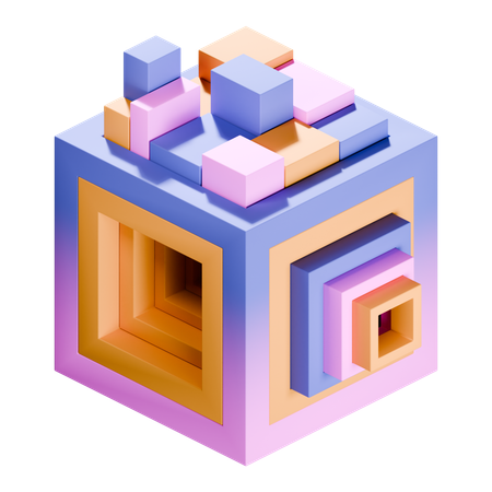 Cubes abstract shape  3D Icon