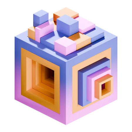 Cubes abstract shape  3D Icon