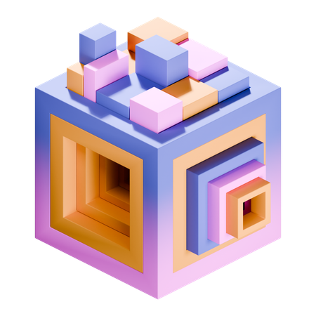 Cubes abstract shape  3D Icon
