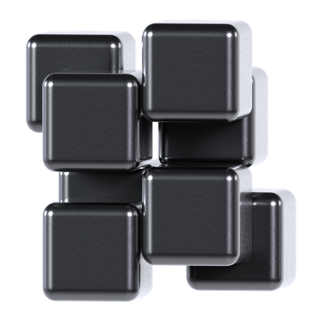 Cubes forme abstraite chromée  3D Icon