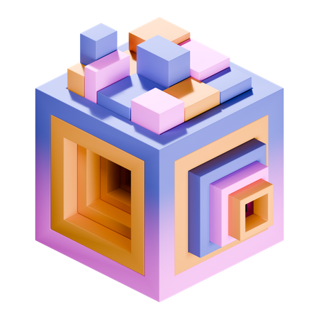 Forme abstraite de cubes  3D Icon