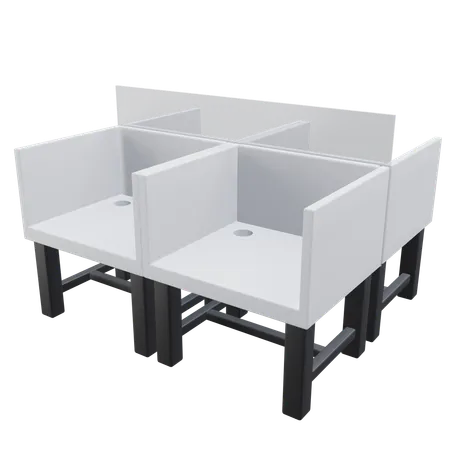 Cubicle Table Office 3 D Icon Illustration With Transparent Background 3D Icon