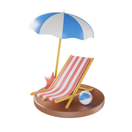 Cubierta de playa  3D Icon