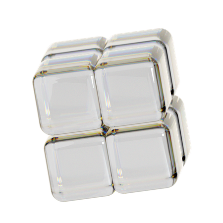 Cubo abstracto transparente  3D Icon